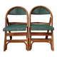 Pair of folding rattan bistro chairs
