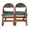 Paire de chaises de bistrot pliantes en rotin