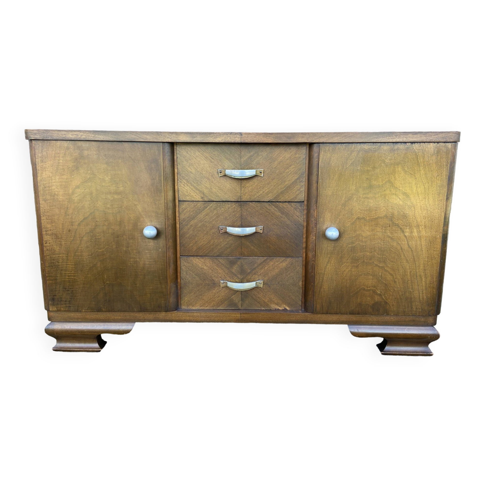 Art deco Chippendale sideboard Mid-century vintage 1950