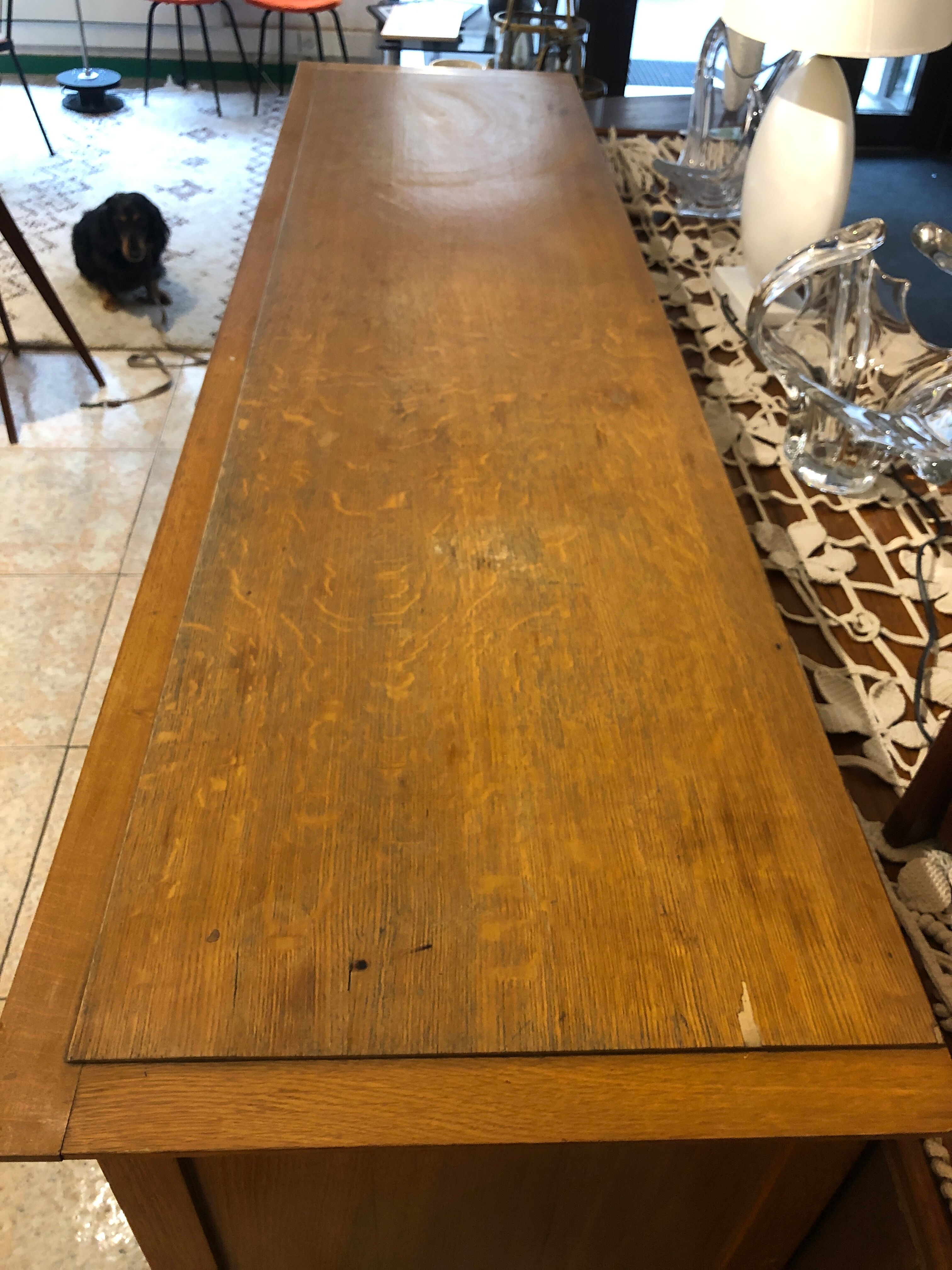 Oak buffet compass feet