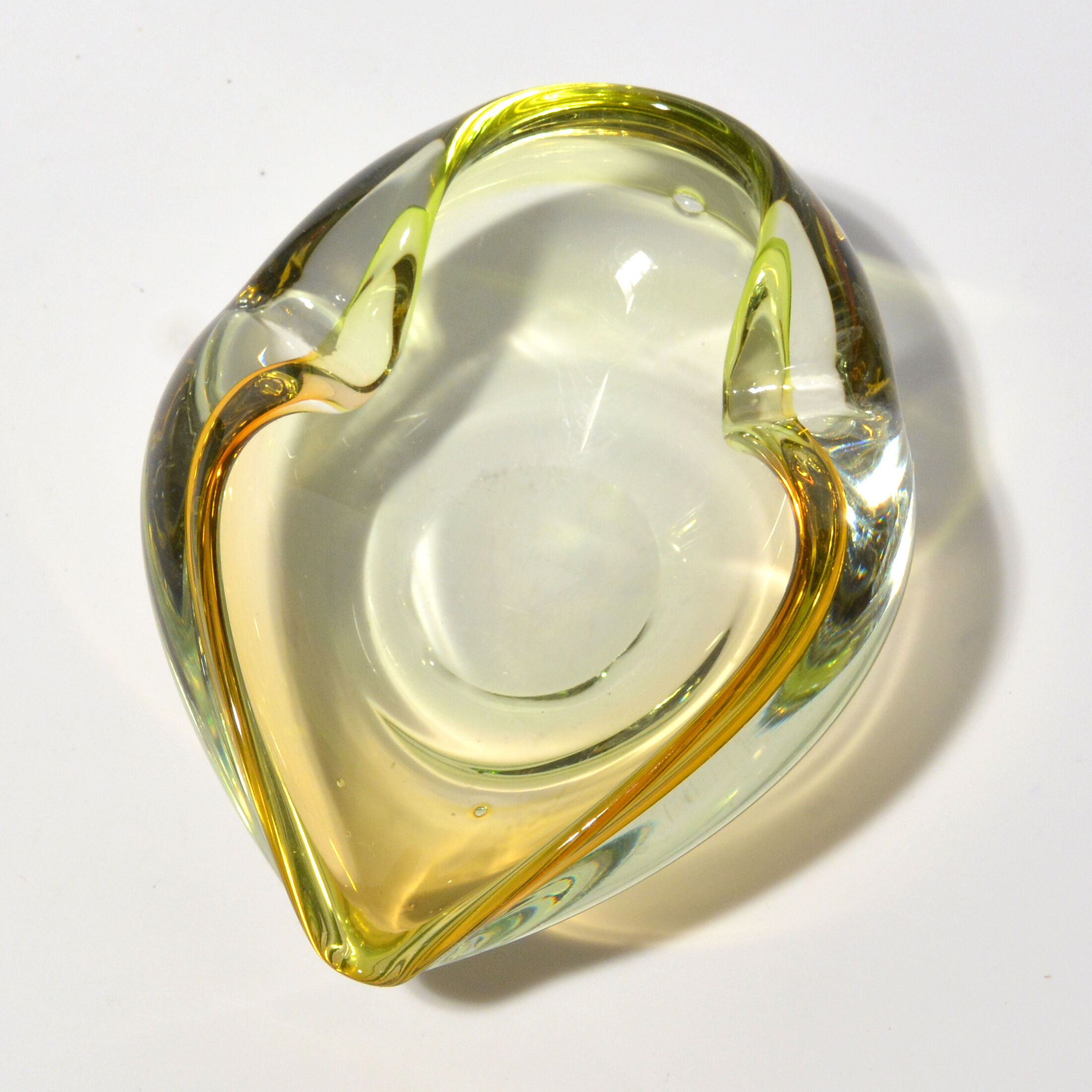 Glass ashtray, designed by E. Beranek, Skrdlovice, Czechoslovakia, 1960s