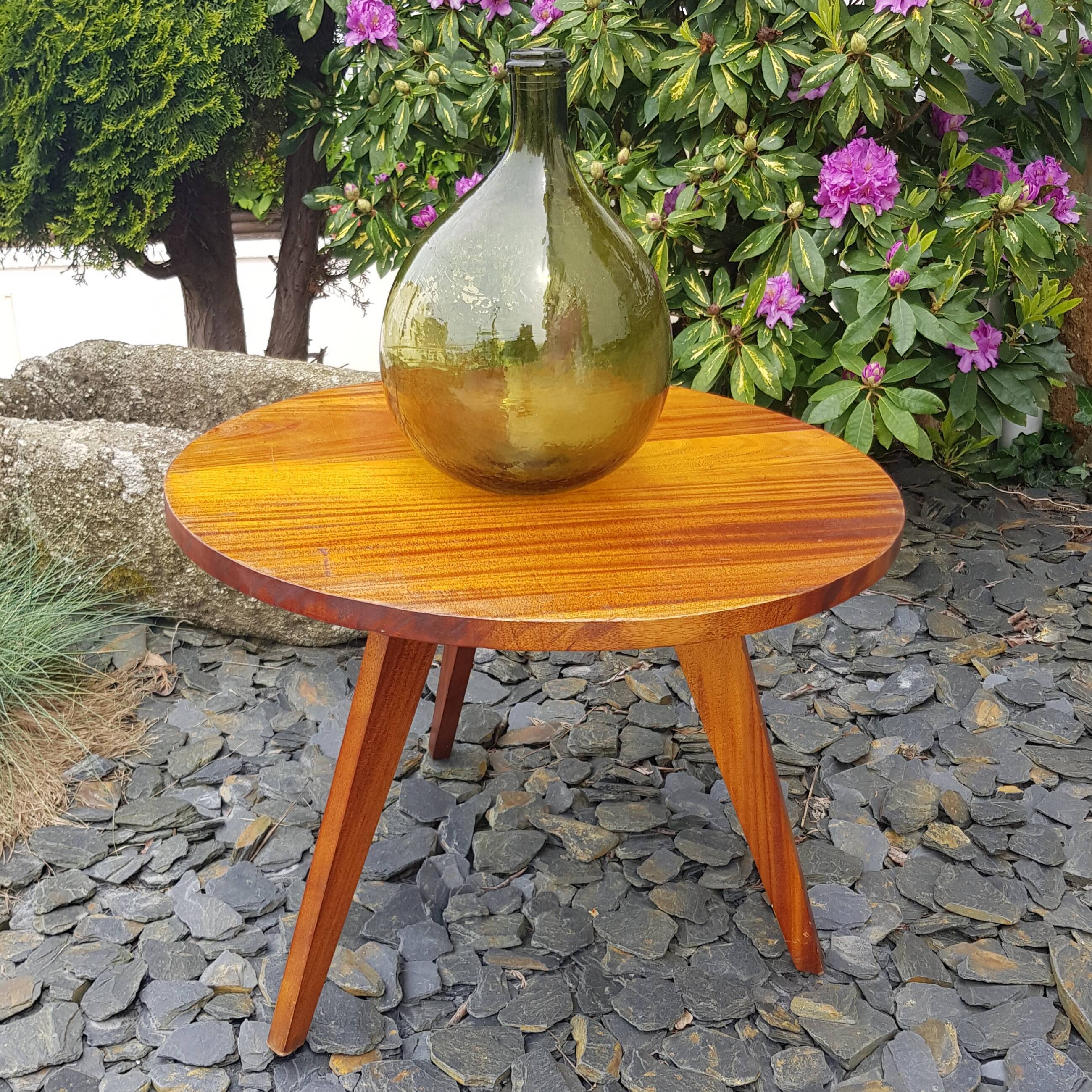 Round wooden coffee table