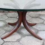 Glass and wood coffee table, 1960