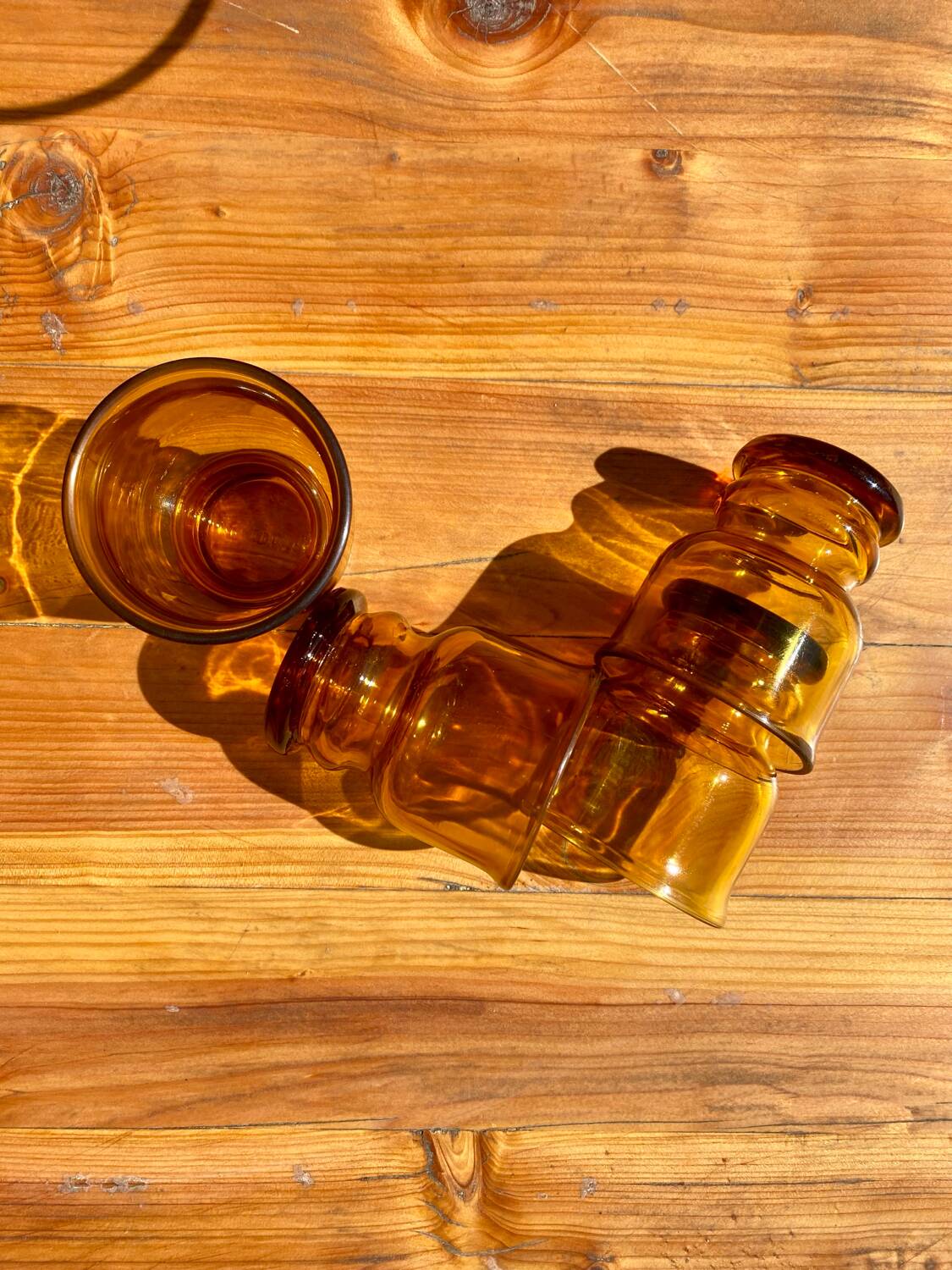 4 verres ambrés Pernod vintage