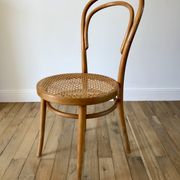 Baumann bistro chair in bent wood and blond wood canning 40s-50s