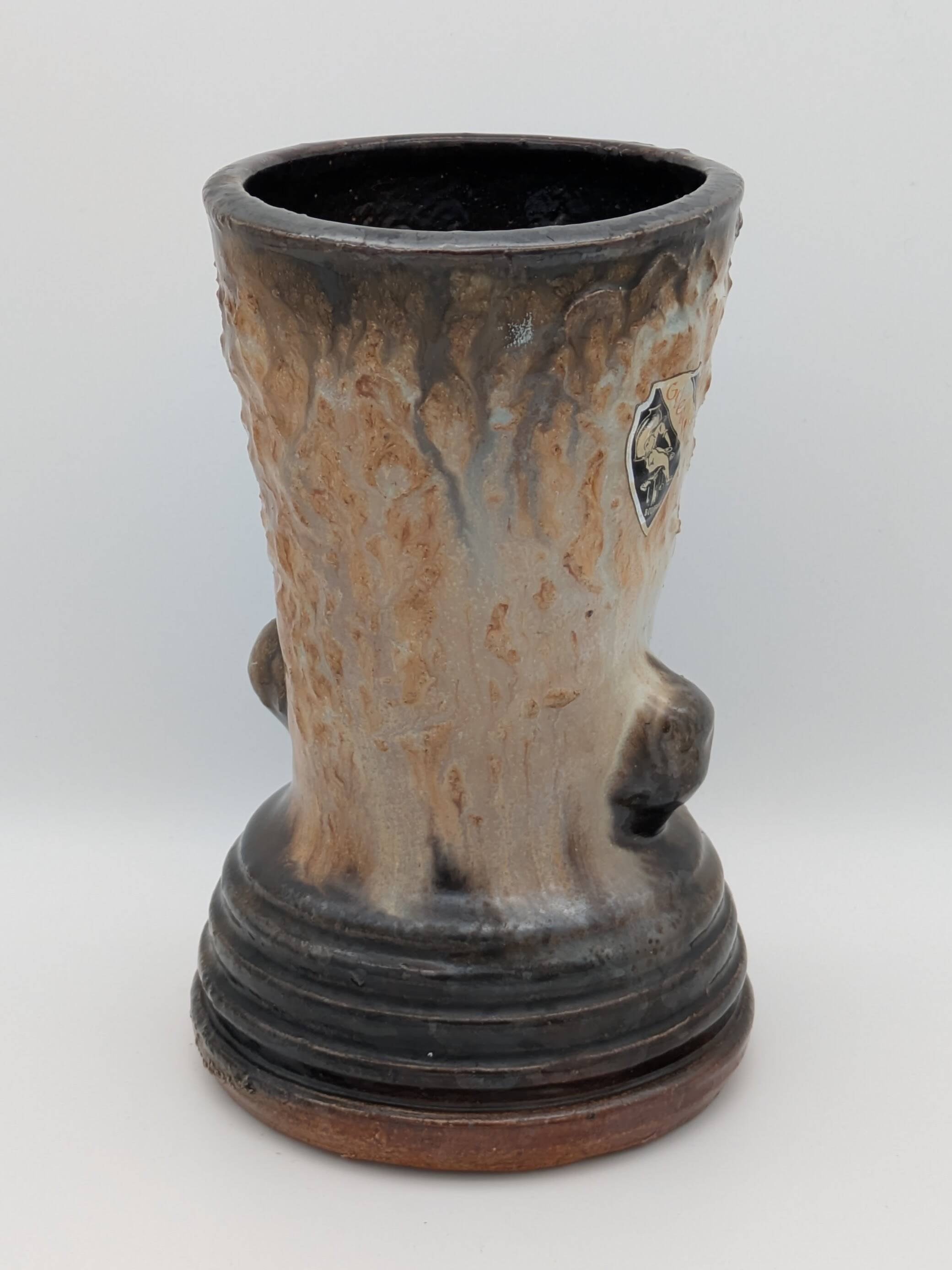 Roger Guérin (Bouffioulx) - Sculptural Vase Salt Glaze - Drip Decoration 1940