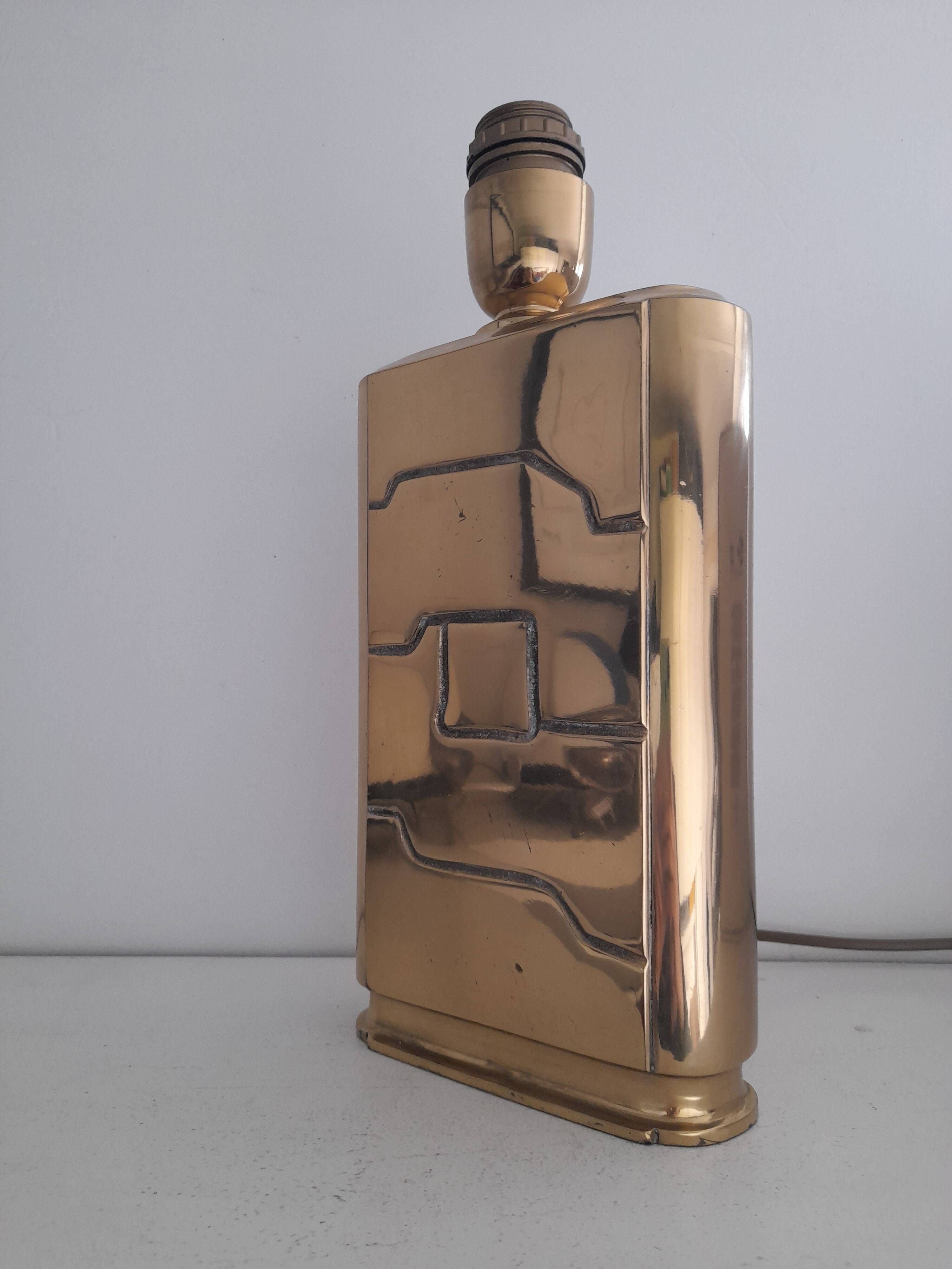 Brutalist brass lamp base Regina made in Italy.