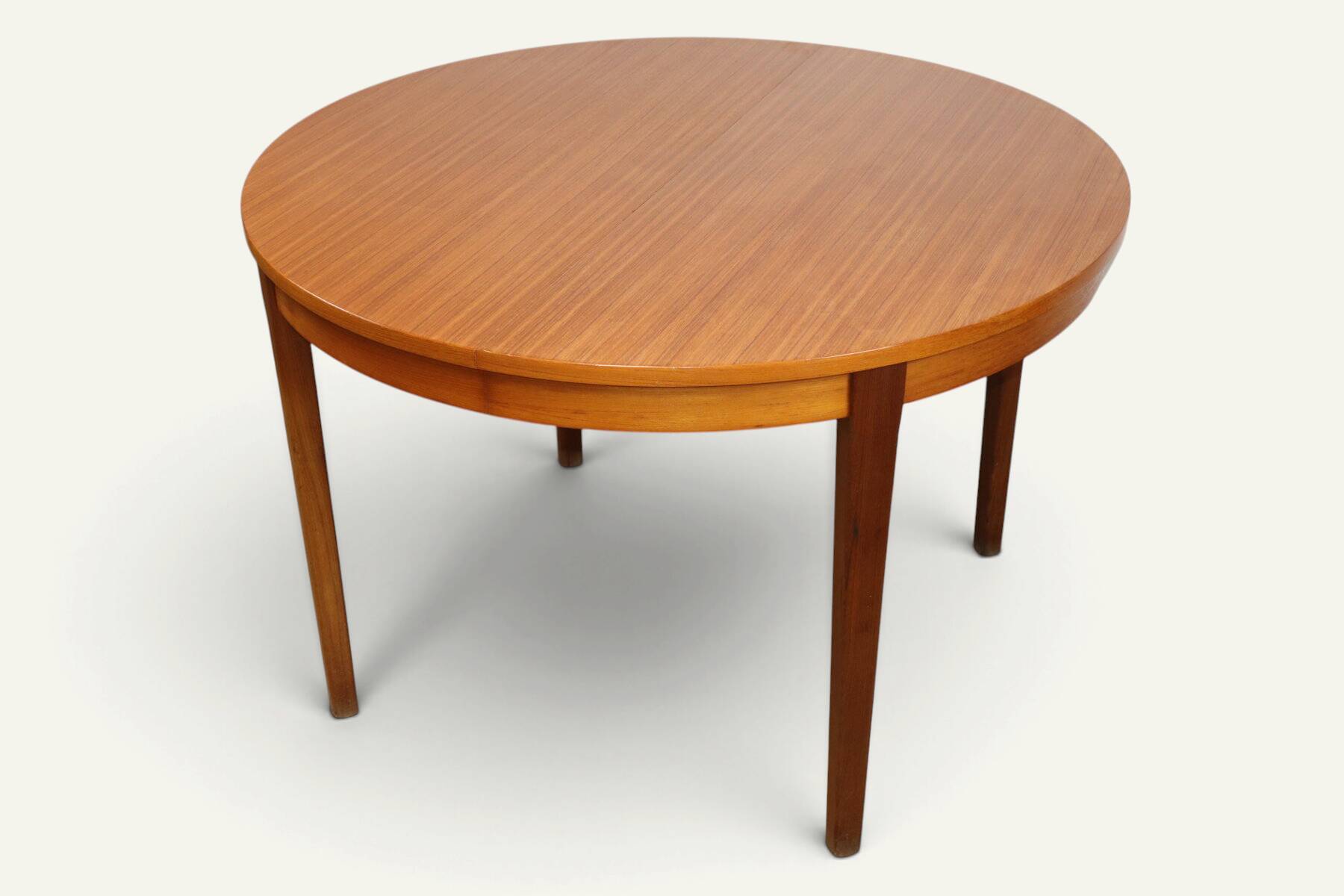Table ronde extensible vintage en teck, années 70