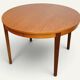 Table ronde extensible vintage en teck, années 70