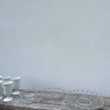 Trio of gold beaded glass dishes