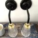 Set of two electrified chiseled glass sconces to nine