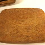 Exotic wood plate and bowl tray set