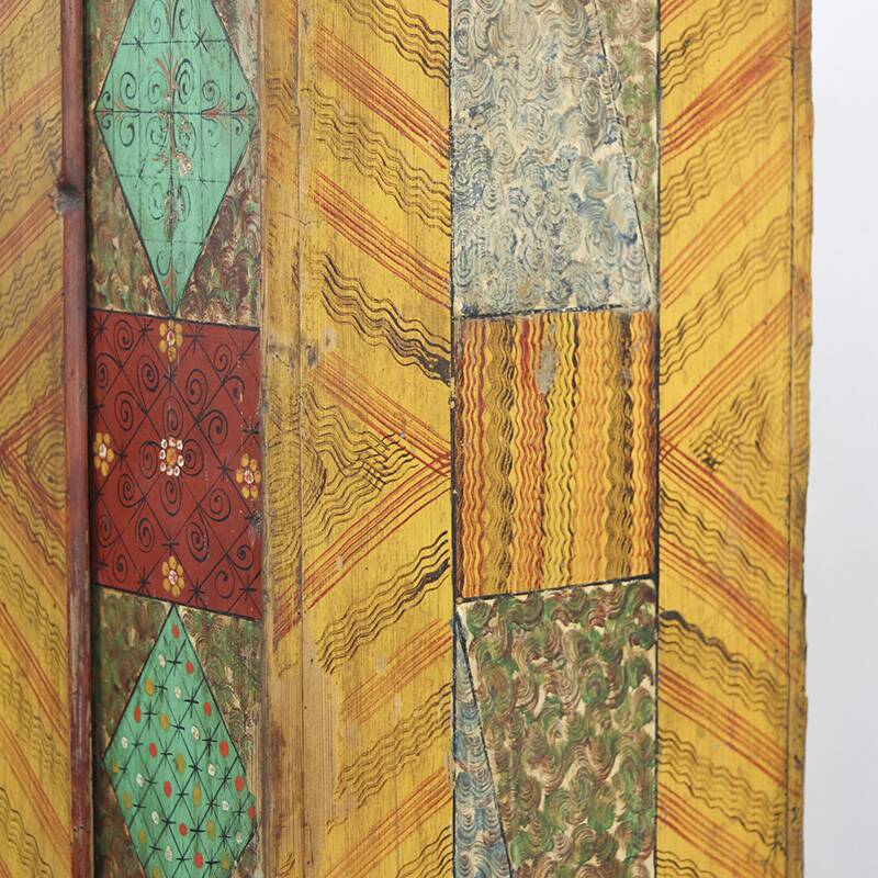 Rustic Farmhouse Folk Art Painted Bridal Cabinet