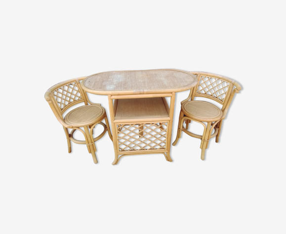 Salon de jardin table + 2 fauteuils