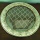 Service tray with cakes, silver plated, double glass with lace insertion, original box