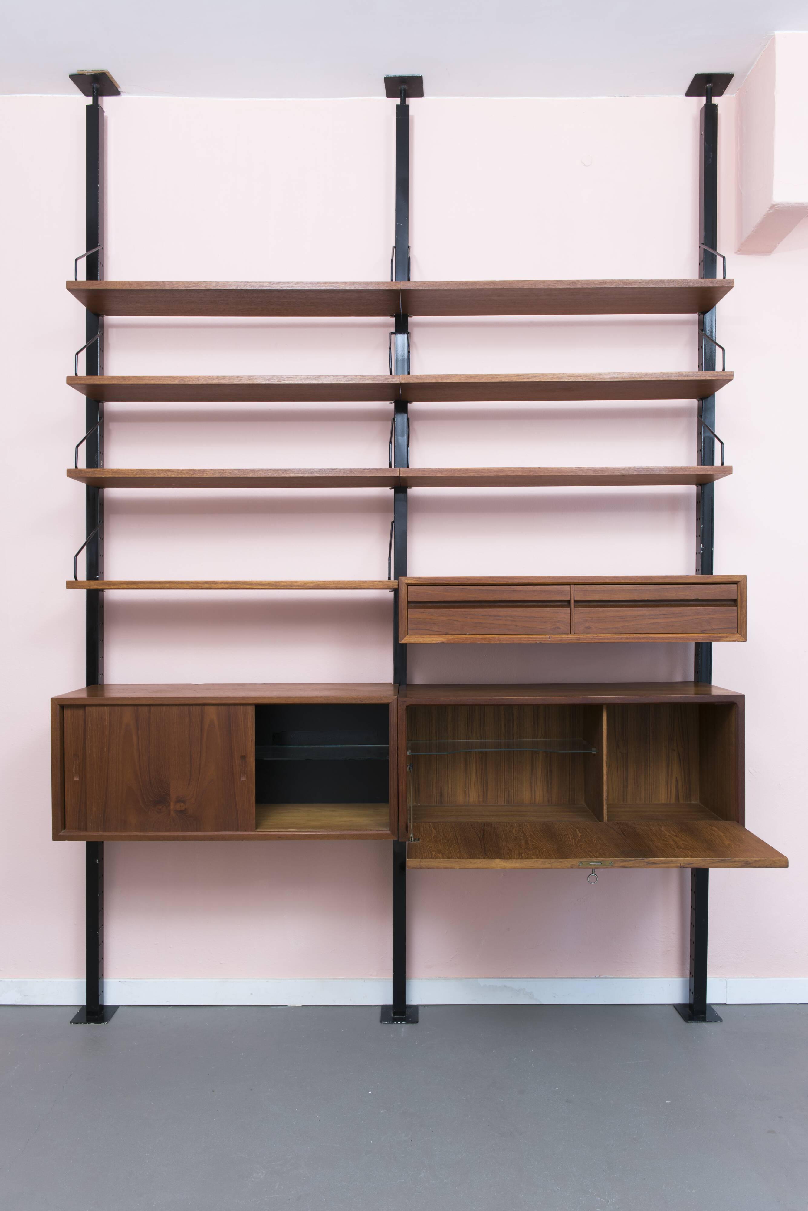 Poul Cadovius royal system teak wall unit, Denmark 1960
