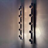 Set of 2 Targetti Sankey chrome wall lamps, 1970s