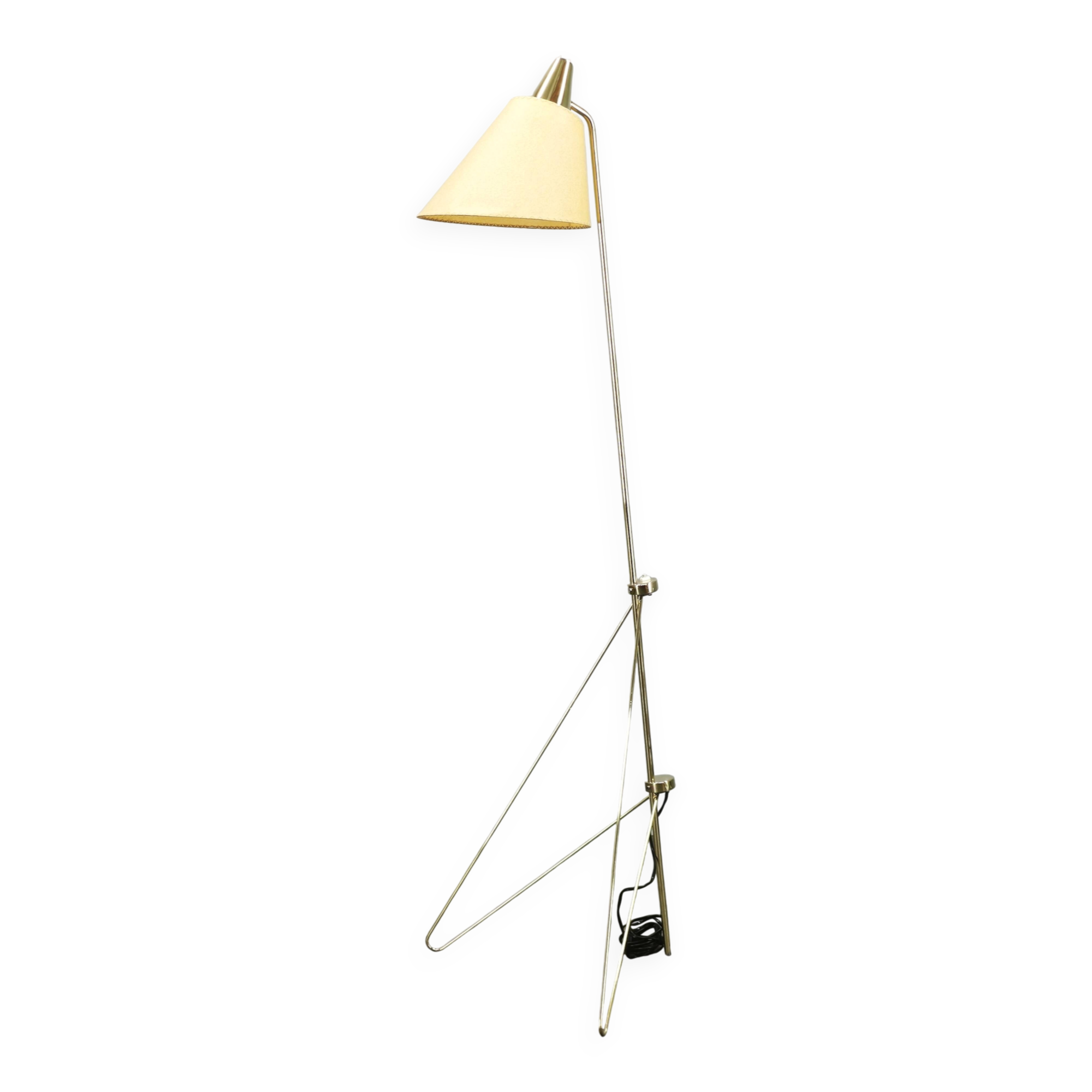 Josef Hurka Giraffe Brass Floor Lamp for Napako, Czechoslovakia, 1960s