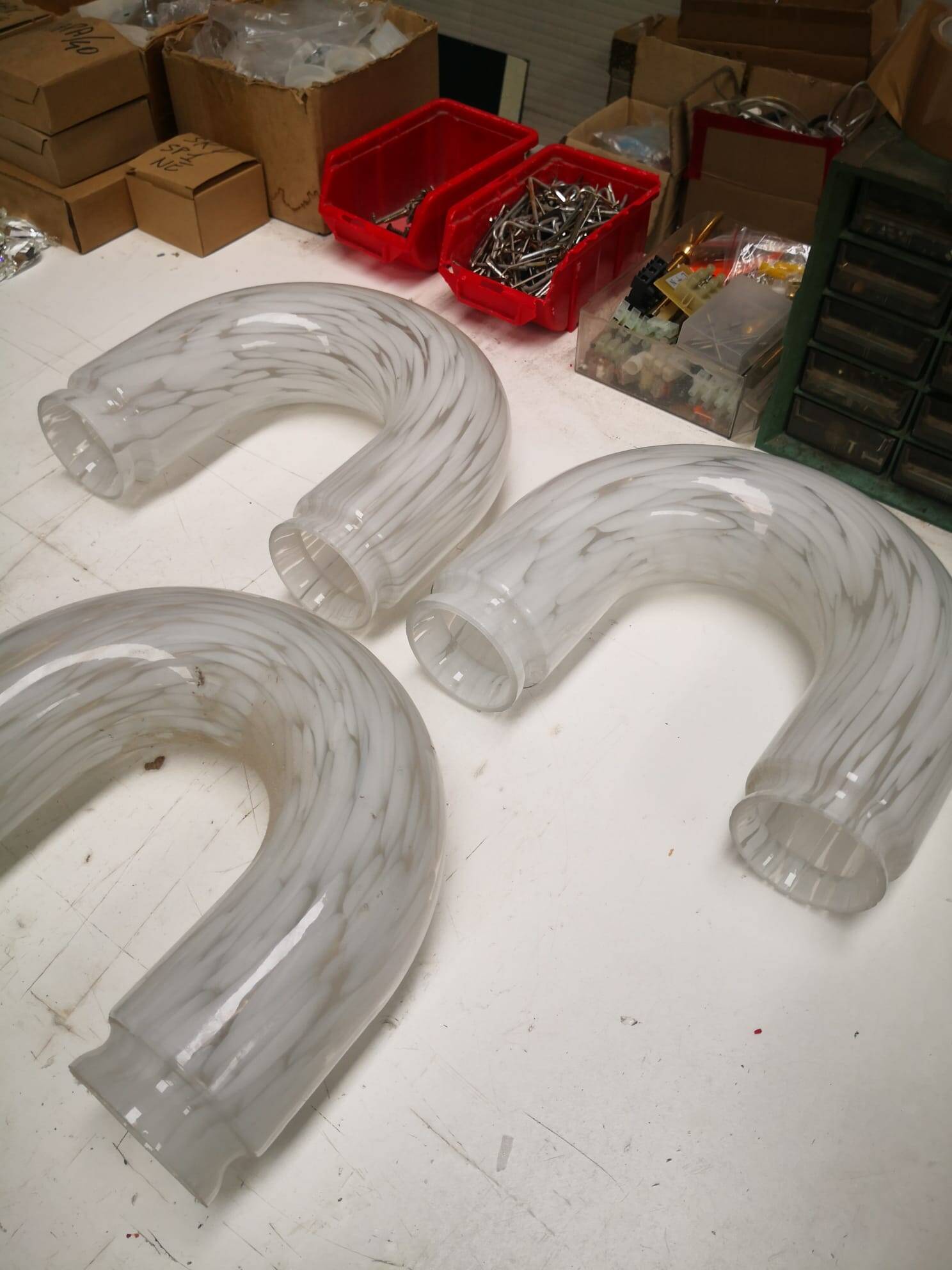 Murano Glass Chain Chandelier in Metal by Aldo Nason for Mazzega