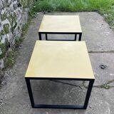 Paire de tables d'appoint en métal vert et noir par Habitat