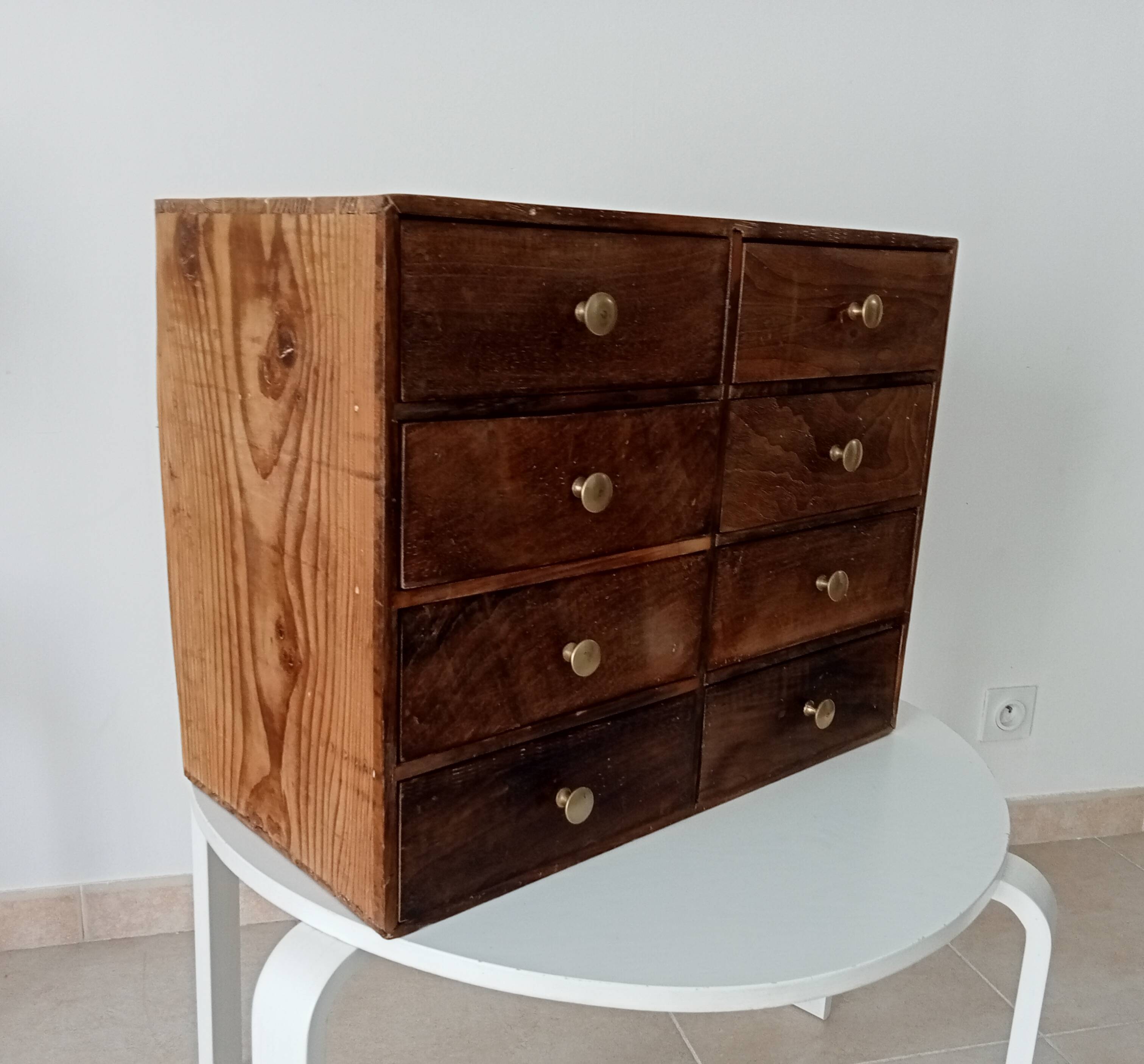 Meuble d'horloger niche a tiroirs années 30/40