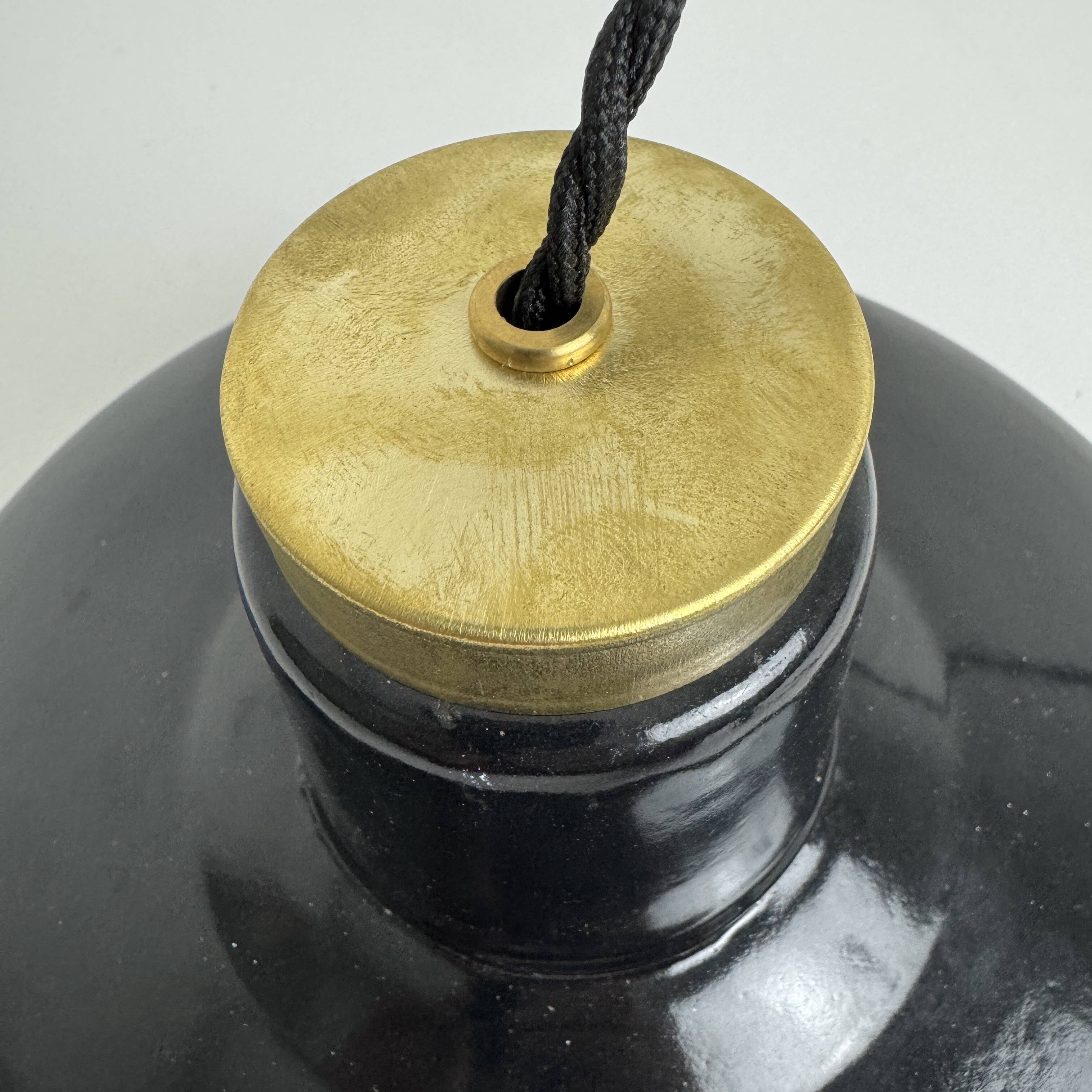 Ancienne suspension d’atelier emaillee industriel