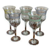 5 verres à eau colorés