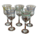 5 colored water glasses