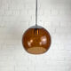 Pendant lamp ball Space Age amber glass chrome 1970s