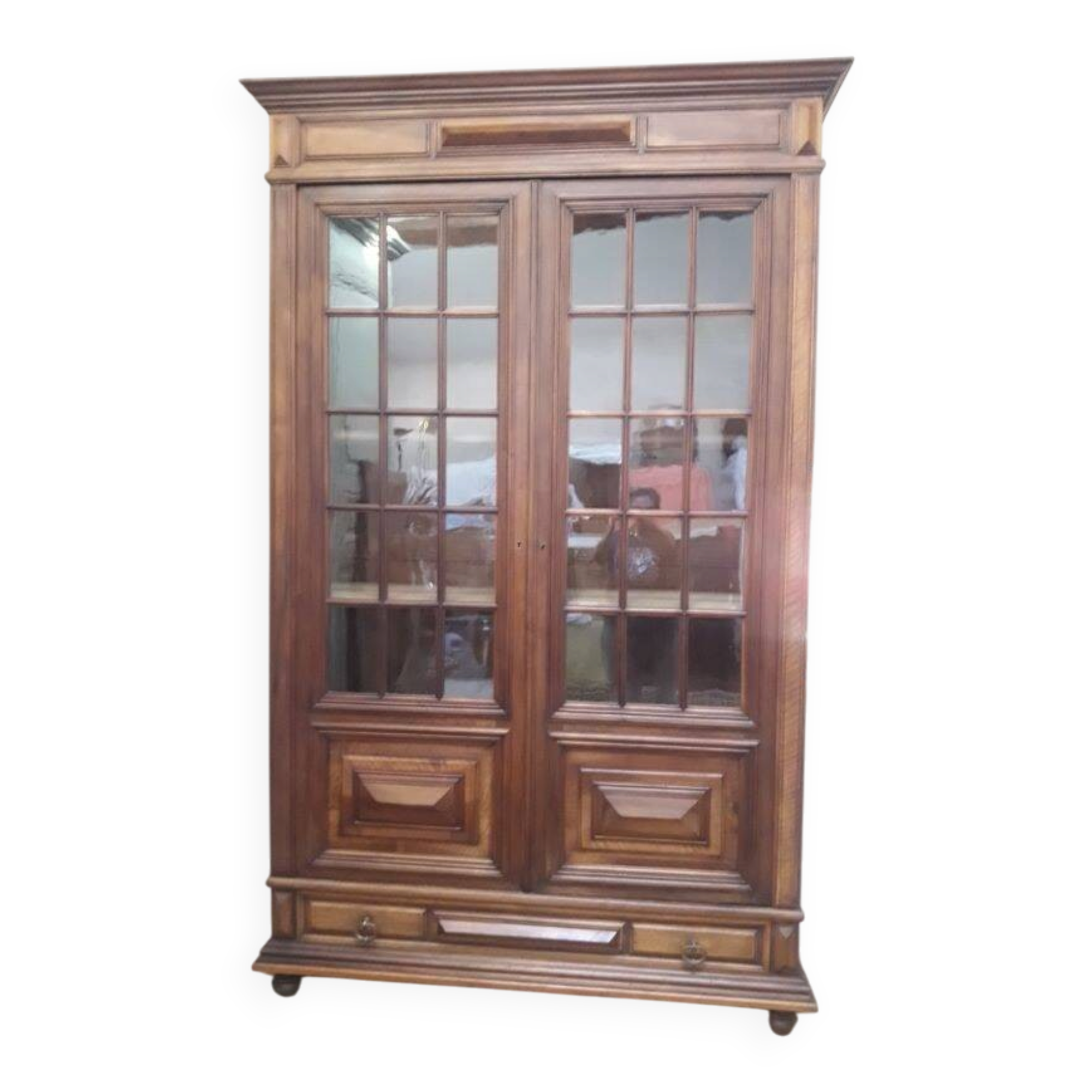 Walnut display cabinet 19th century H234cm