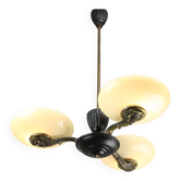 Lustre figuratif Art Déco en laiton français, 1930