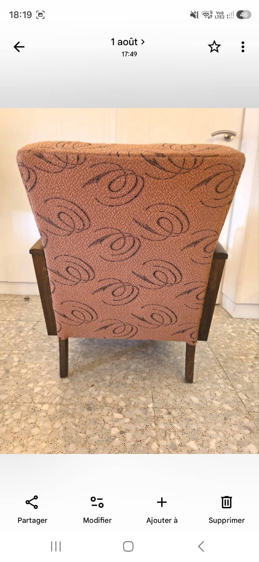 Art Deco armchair with caning