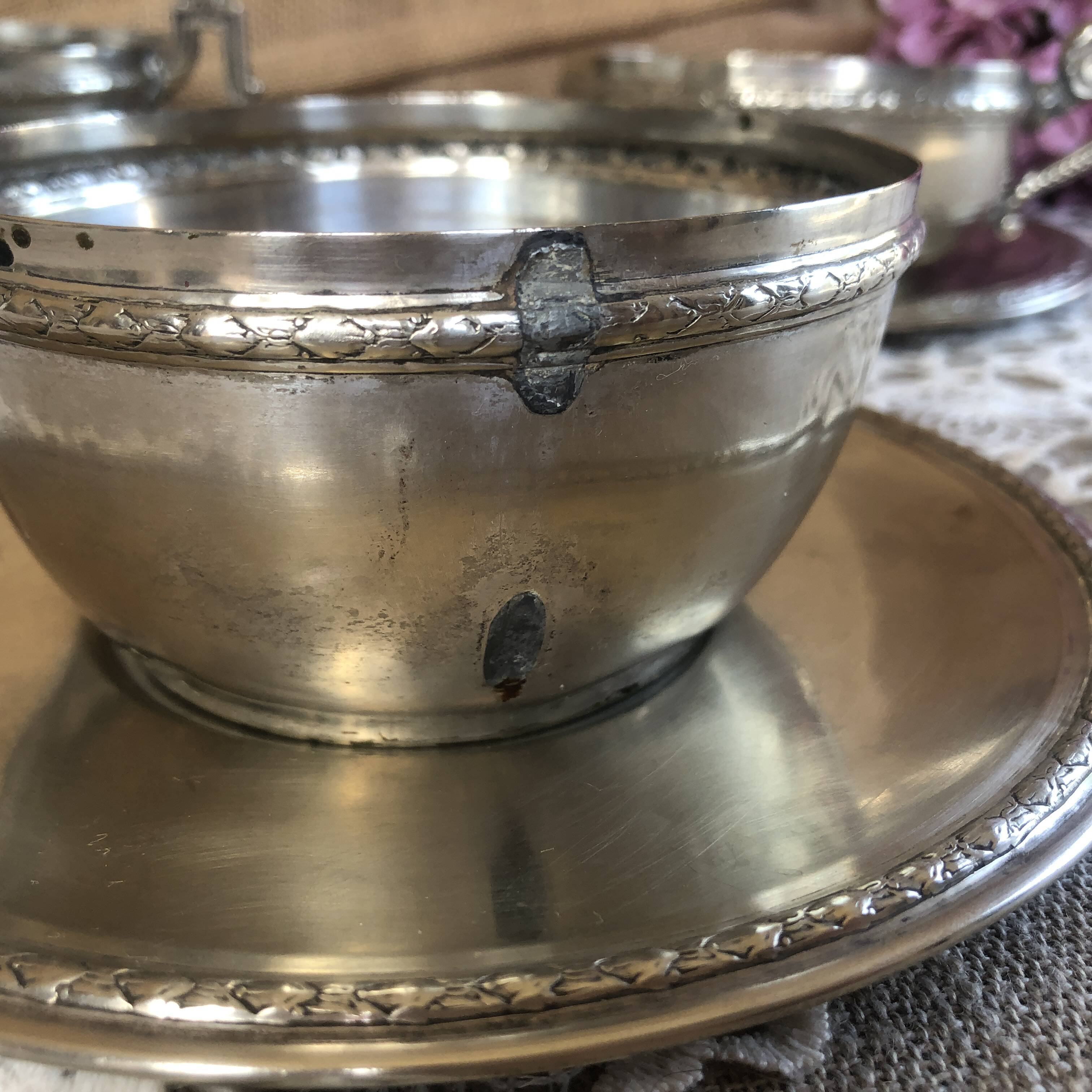 Set of 3 old "silverware" cups