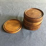 8 coasters and carved wooden box