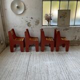 4 vintage Plywood chairs 80s