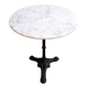 Round marble bistro table with cast iron legs