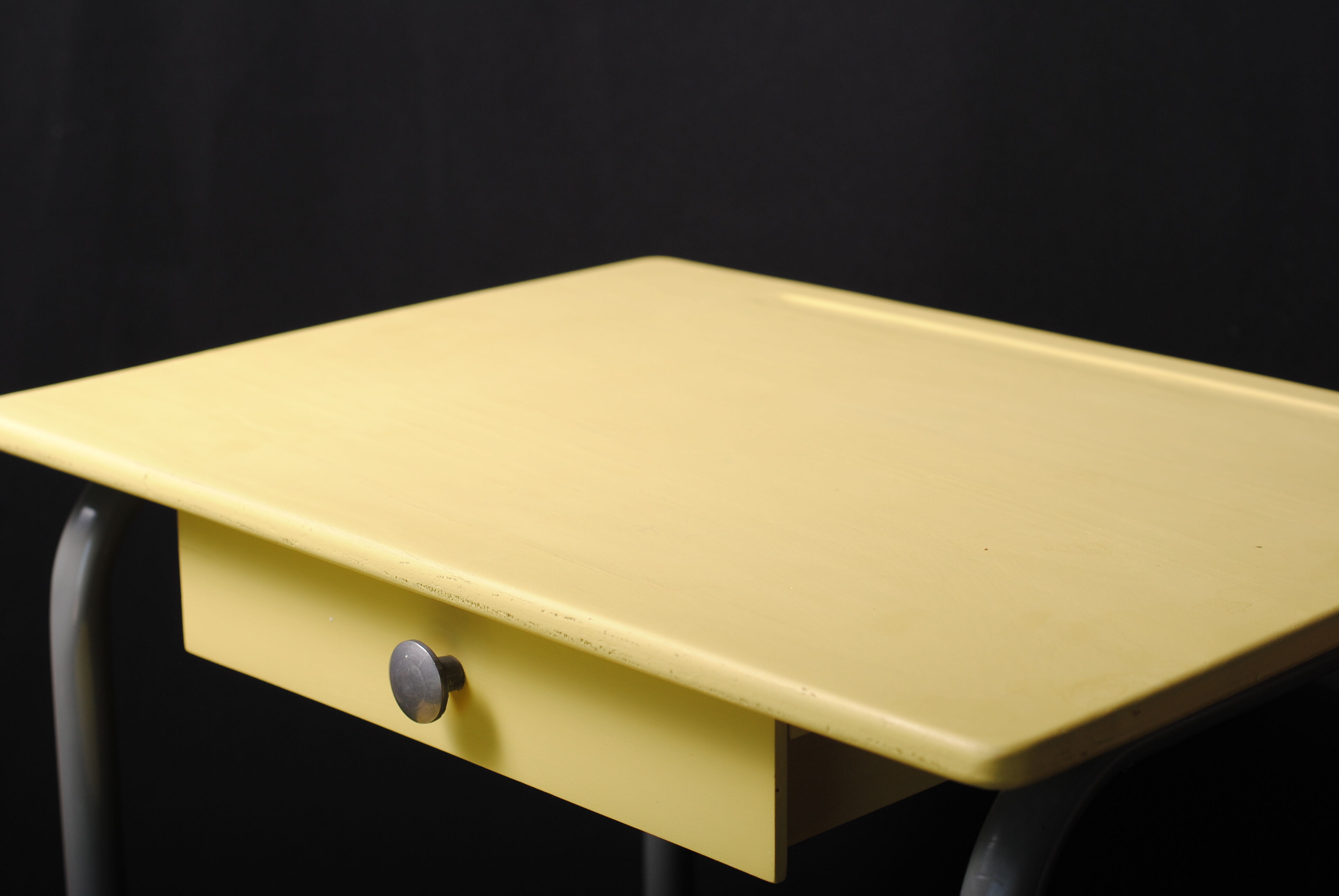 Yellow child office with his stool