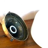 Vintage opaline and brass pendant lamp