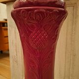 Art Nouveau earthenware flowerpot on column