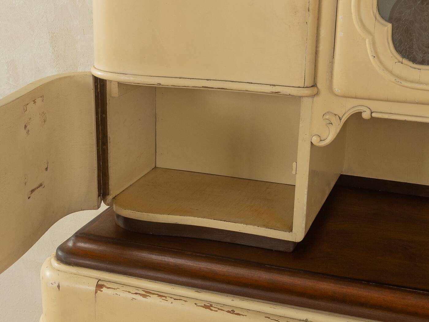 Art Deco kitchen cabinet, 1920s, two-piece