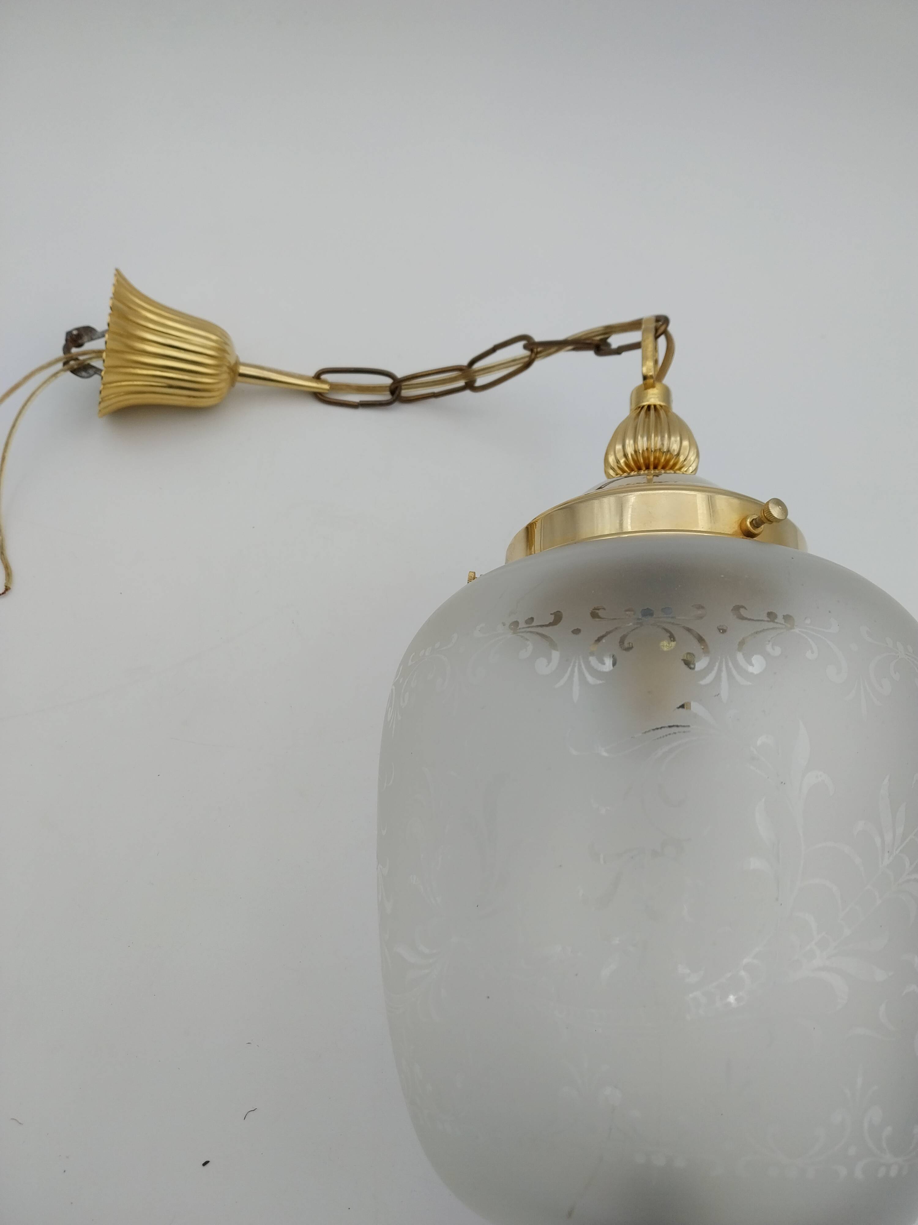 golden metal glass suspension chandelier