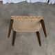 Vintage Gold Fabric Foot stool: Mid-Century Ottoman Tabure, 1970s