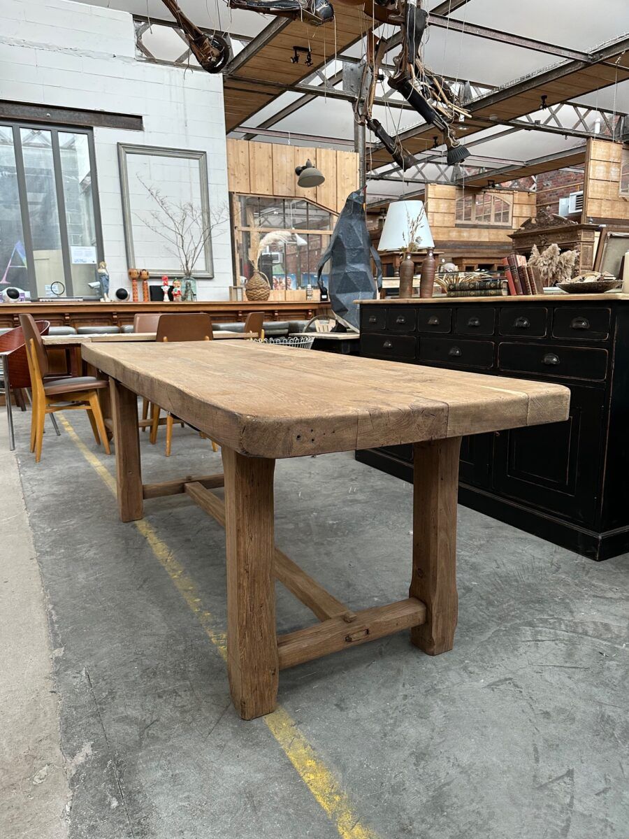Solid oak campaign table