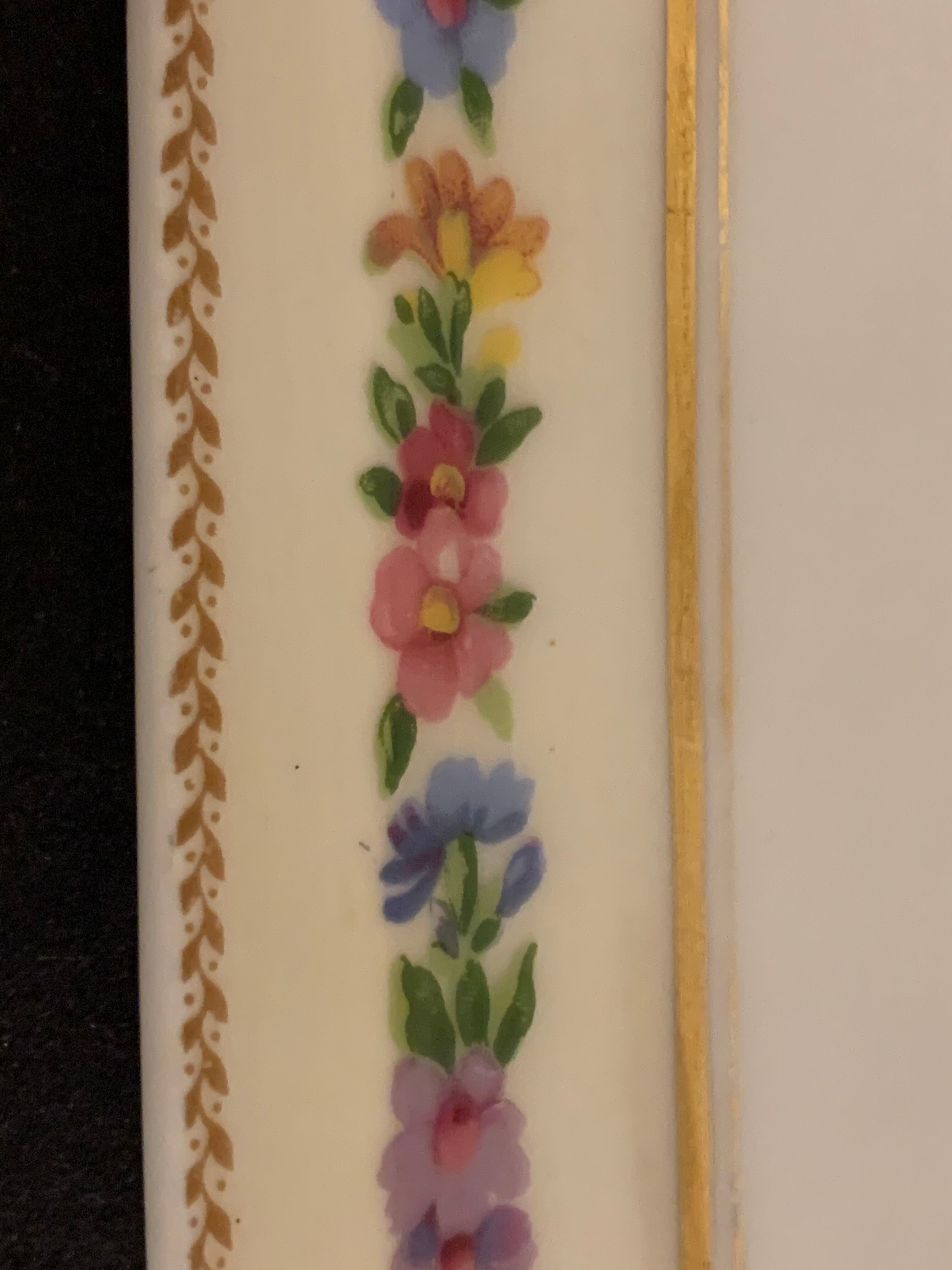 Chocolate cake dish Raynaud Limoges floral decoration