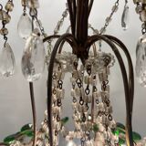 Lampe suspendue Macaroni à fleurs vertes des années 1950