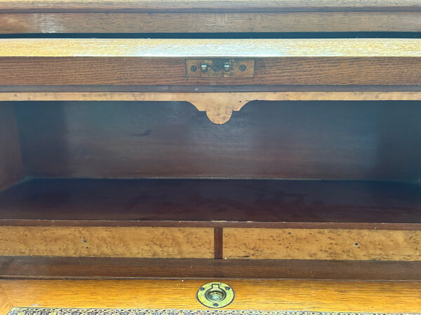 Beau bureau américain à cylindre vintage 20 eme siècle et sa chaise