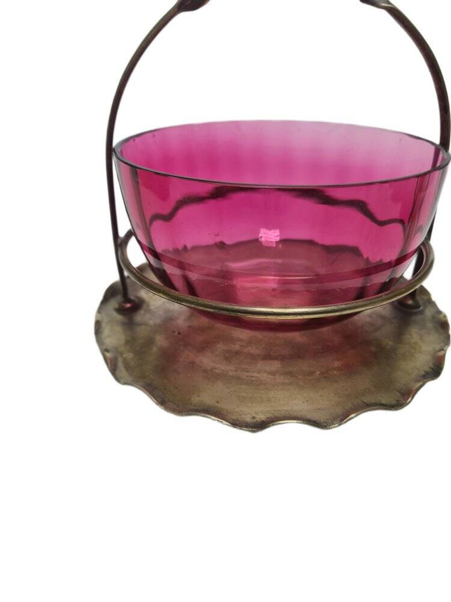 Panier britannique Art Nouveau antique, années 1900