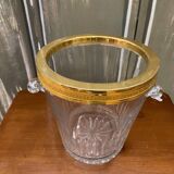 Saint Louis crystal champagne bucket with thistle thistle decor with rim