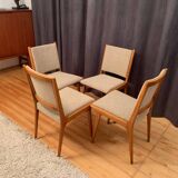Ensemble de quatre chaises Cane Back conçues par Jens Risom, JO Carlssons, Suède, années 1950