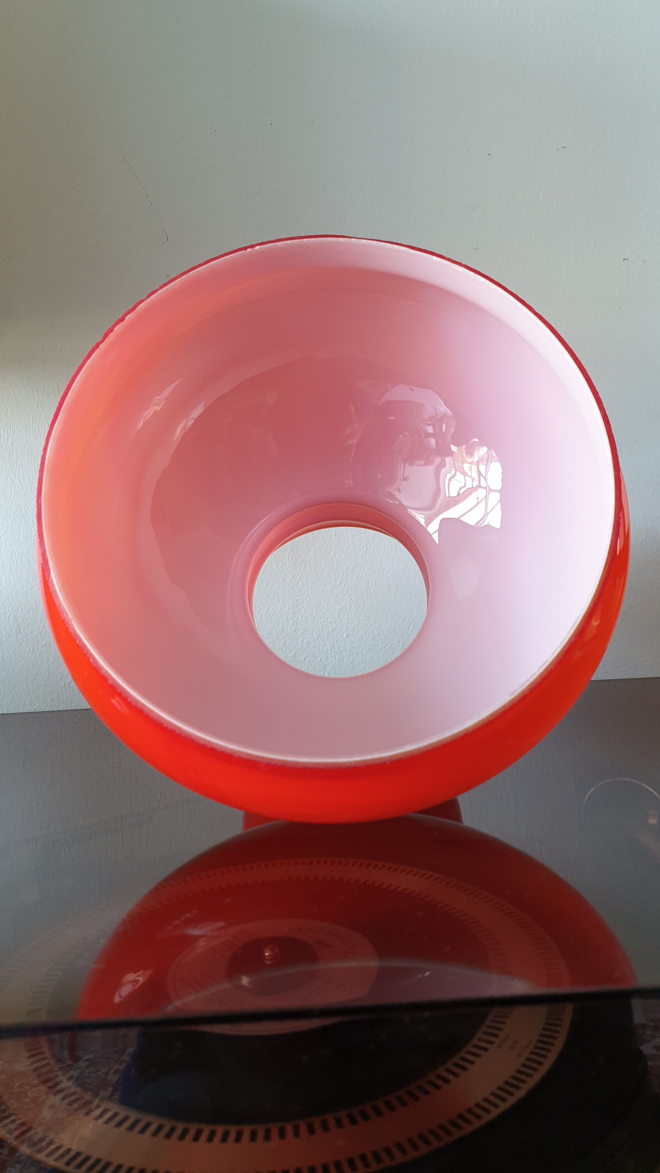 Abat day vintage opaline glass orange 1970